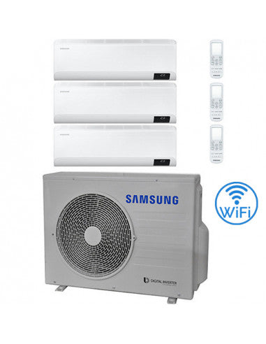 Climatizzatore Condizionatore Samsung CEBU R32 Wifi Trial Split Inverter 7000 + 7000 + 7000 BTU con U.E. AJ052TXJ3KG/EU NOVITÁ Classe A+++/A++