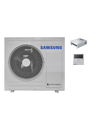 Pompa di calore monoblocco Aria-Acqua R32 Samsung EHS mono unità esterna monofase AE050RXYDEG/EU 5 KW per riscaldamento/raffrescamento compreso di Kit di controllo EHS più comando a filo