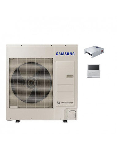 Pompa di calore monoblocco Aria-Acqua R32 Samsung EHS mono unità esterna monofase AE080RXYDEG/EU 8 KW per riscaldamento/raffrescamento compreso di Kit di controllo EHS più comando a filo